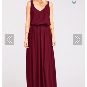 Merlot Chiffon Maxi Dress